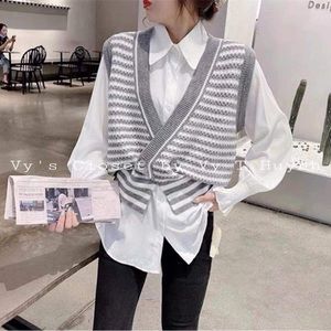 Sweater vest and shirt